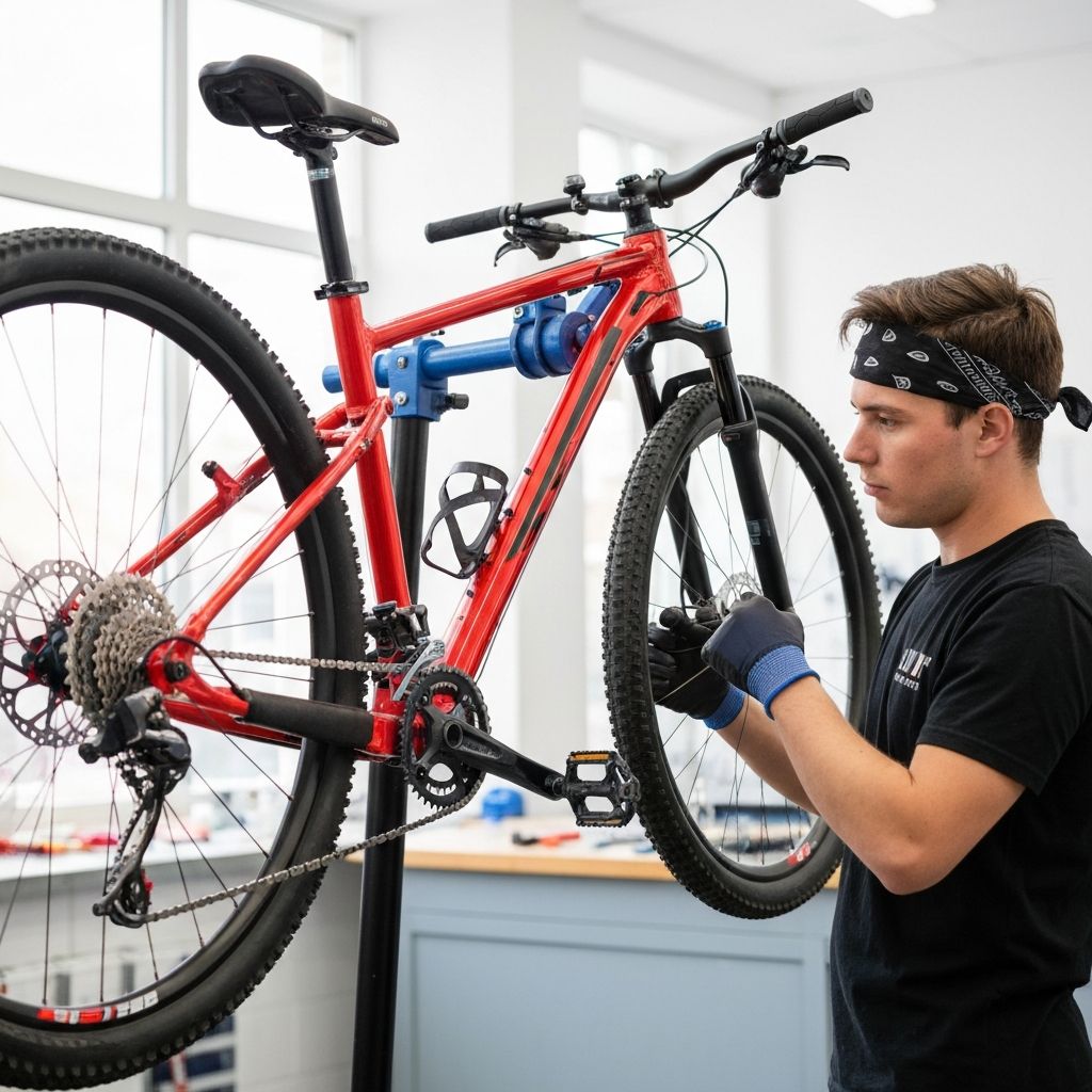 Fahrrad wird gründlich inspiziert