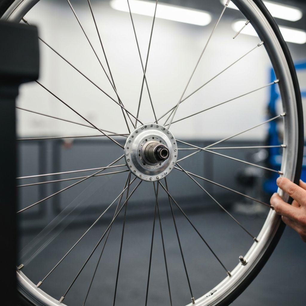 Nahaufnahme einer Fahrradfelge